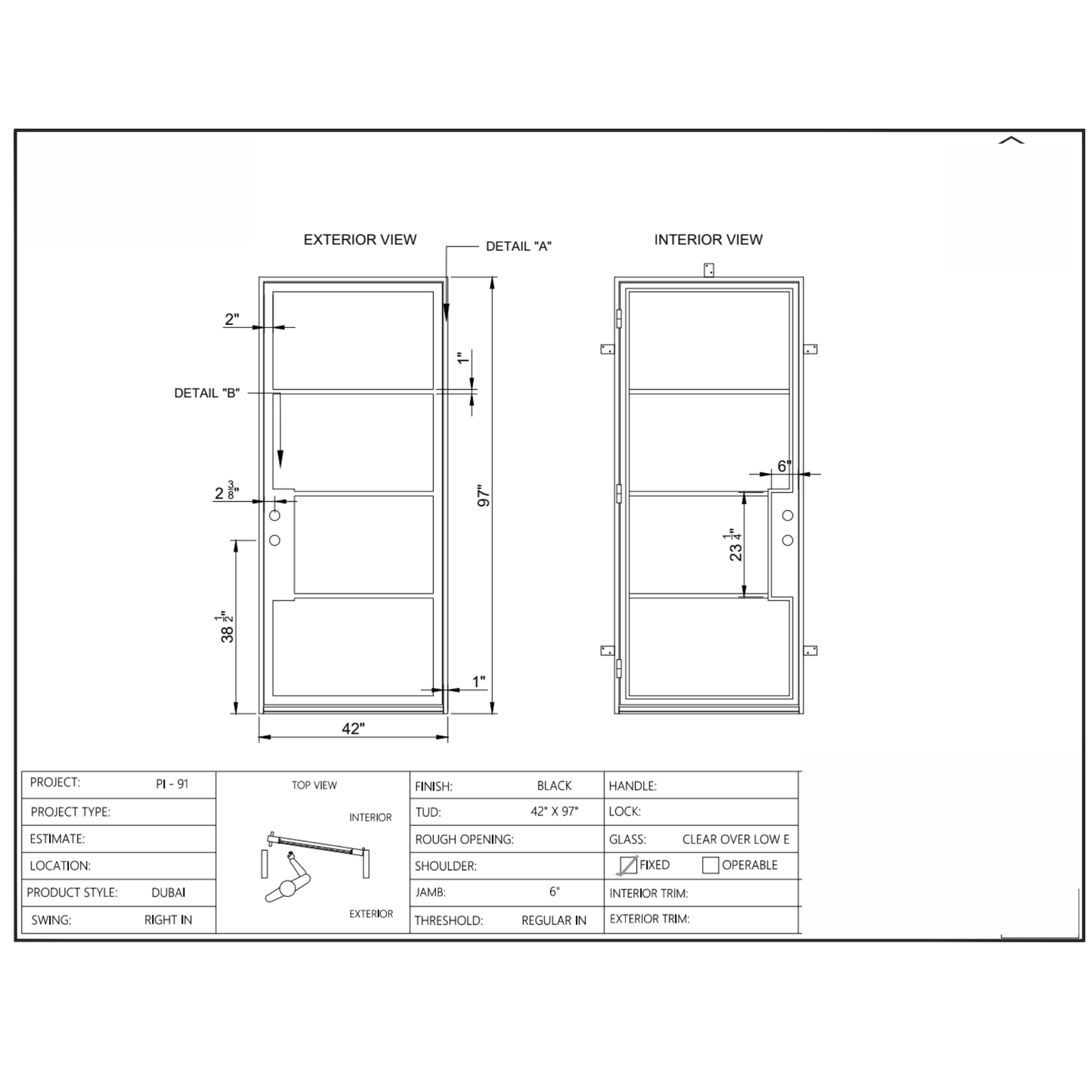 DUBAI SINGLE- READY TO SHIP- 42"× 97"