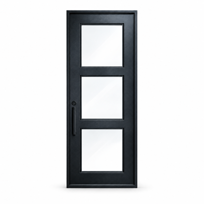 Montreal Single steel door - three square lites - ready to ship