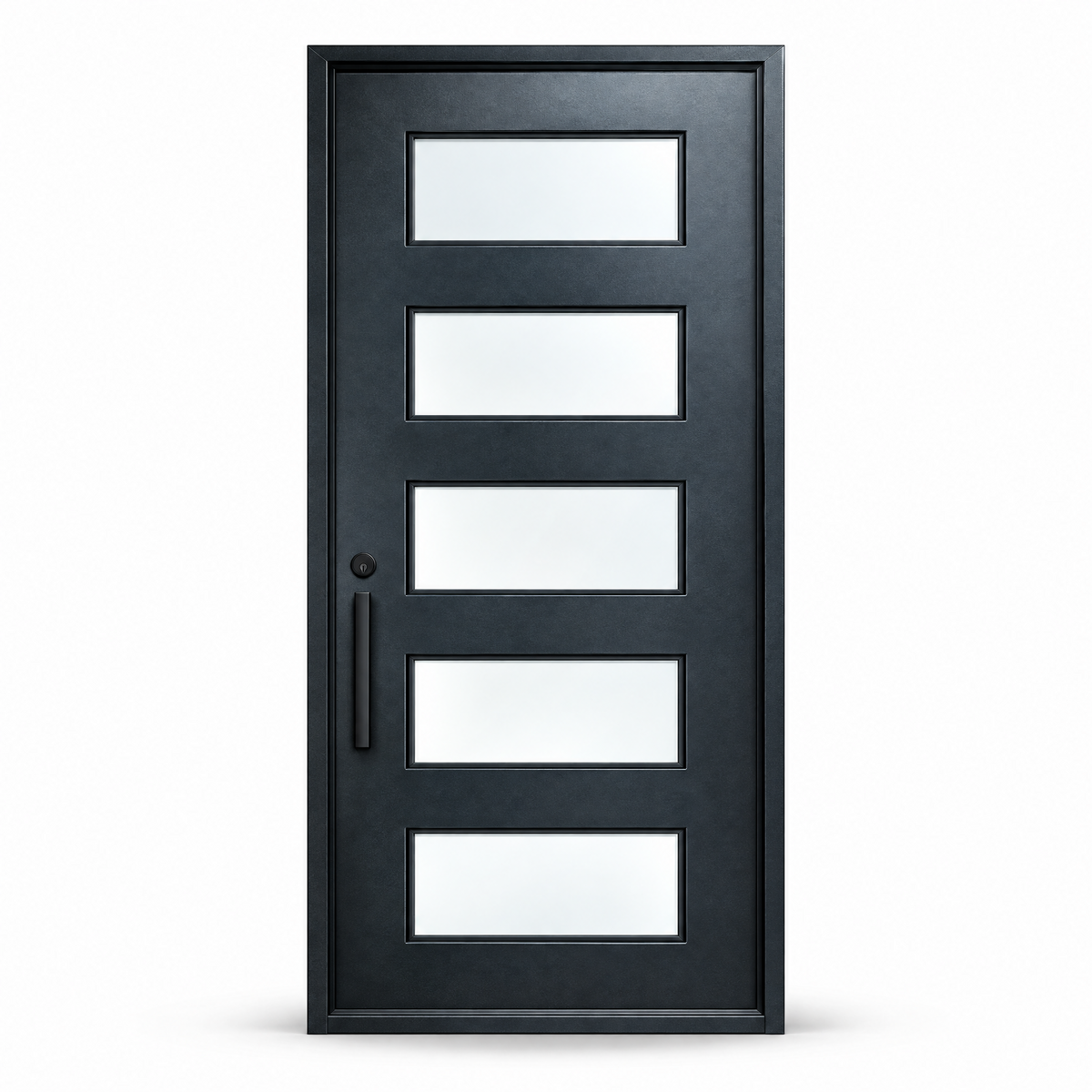 Praga Single steel door - five horizontal lites - ready to ship