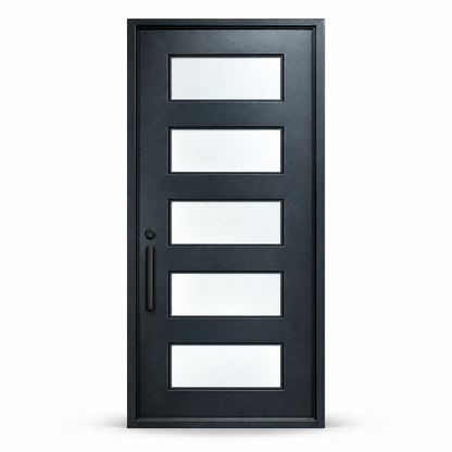 Praga Single steel door - five horizontal lites - ready to ship