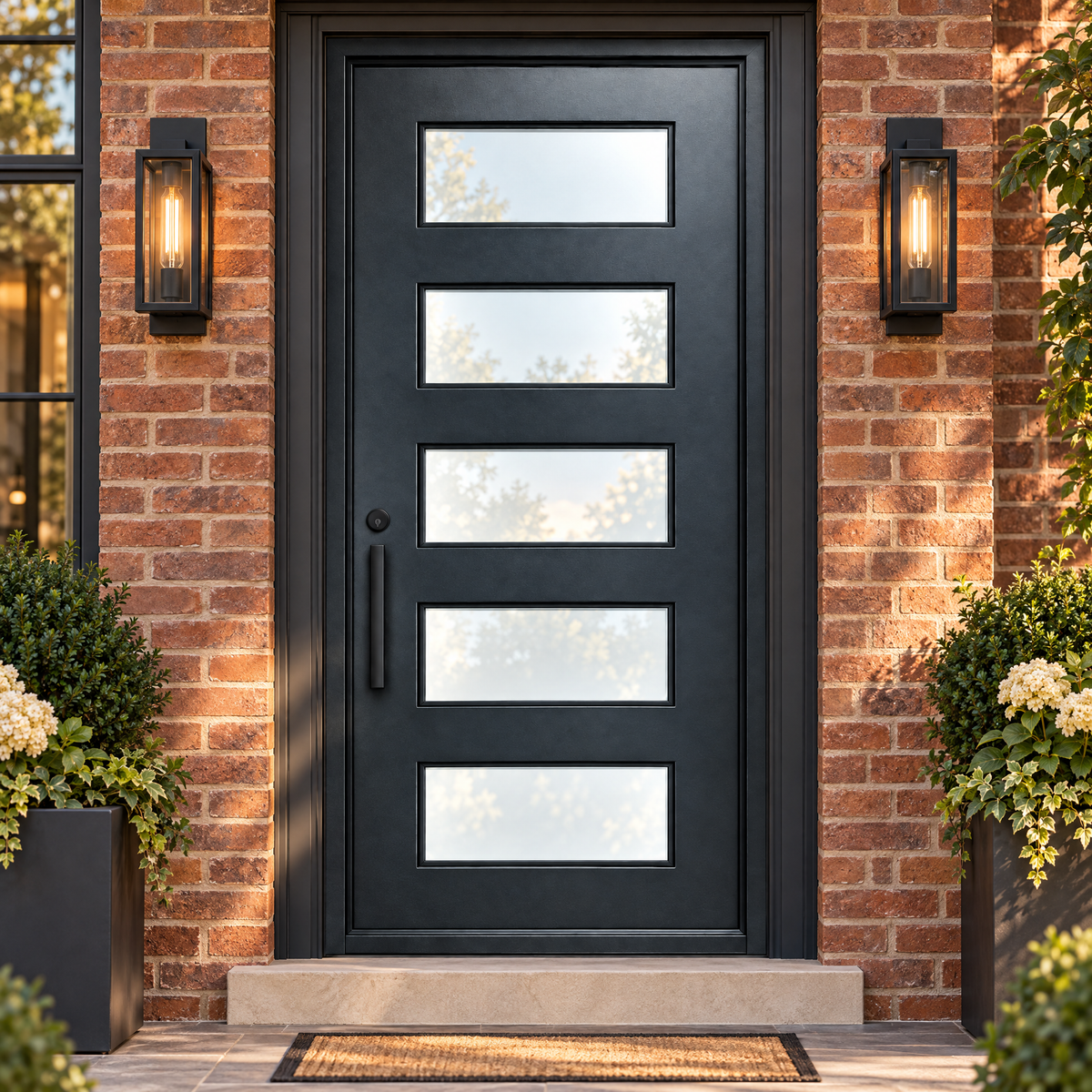Praga Single iron door on brick entrance