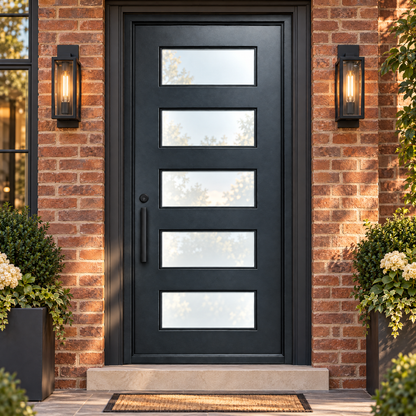 Praga Single iron door on brick entrance